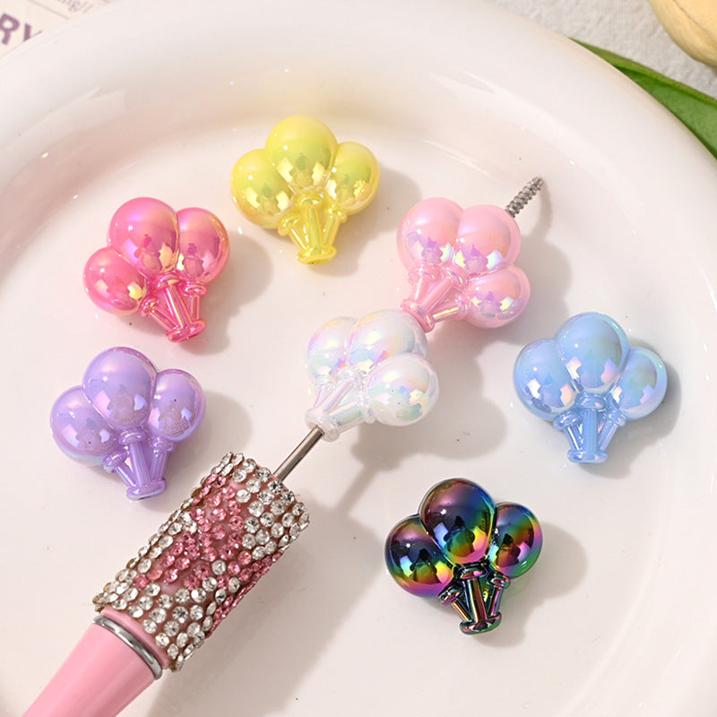 3D Balloon Bouquet Acrylic Focal Beads, AB Iridescent Pastel | Acrylic Bead for DIY Bracelet Keychain Jewelry Making