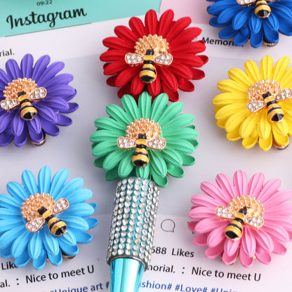 3.7cm 3D Matte Daisy Flower Metal Focal Beads, Luxury Rhinestone | Metal Rhinestone Bead for DIY Jewelry & Bracelet Craft
