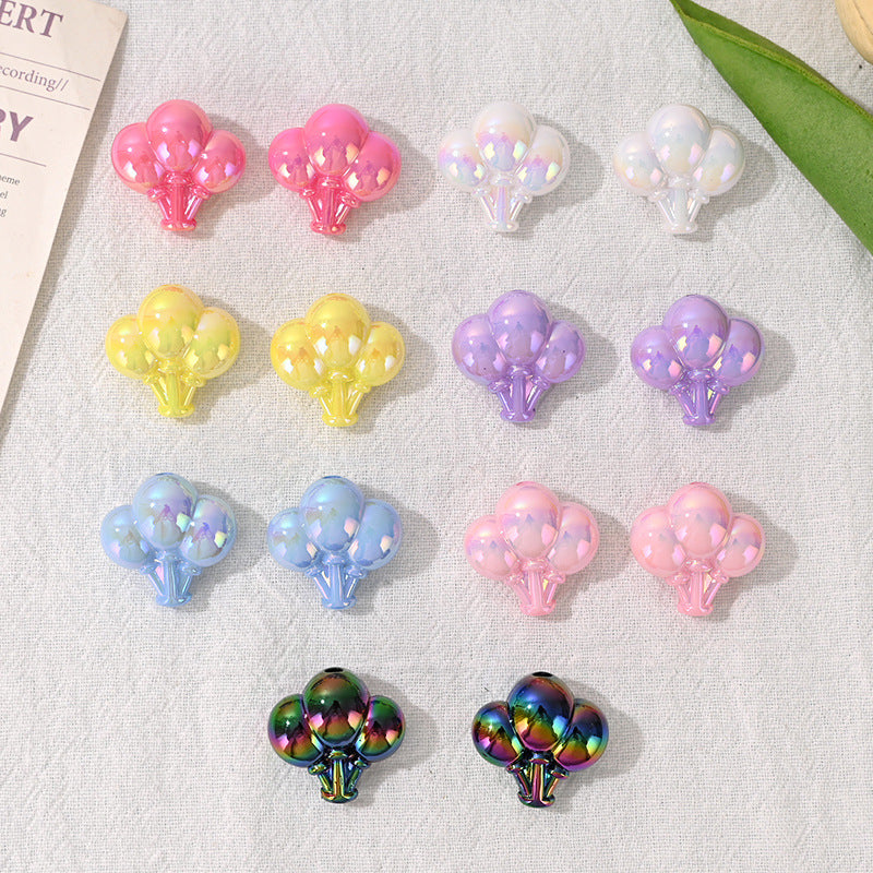 3D Balloon Bouquet Acrylic Focal Beads, AB Iridescent Pastel | Acrylic Bead for DIY Bracelet Keychain Jewelry Making