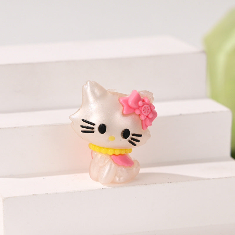 Pearlized Kitty Cat Acrylic Focal Beads, Pearlescent Luster Cute | Acrylic Bead for DIY Bracelet Keychain Jewelry Making