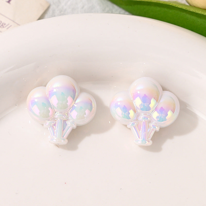 3D Balloon Bouquet Acrylic Focal Beads, AB Iridescent Pastel | Acrylic Bead for DIY Bracelet Keychain Jewelry Making