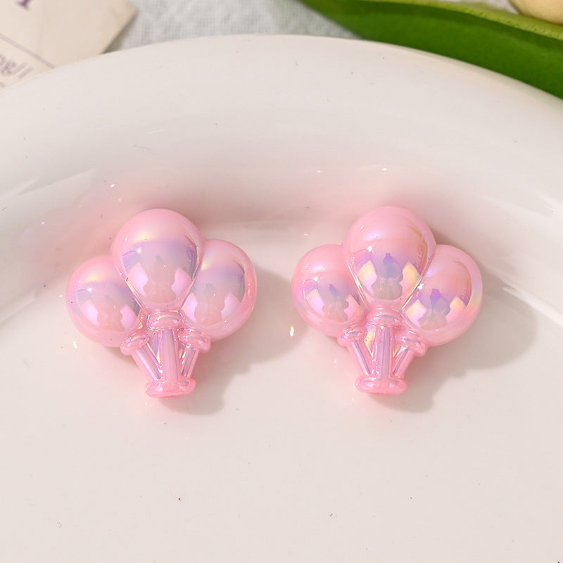 3D Balloon Bouquet Acrylic Focal Beads, AB Iridescent Pastel | Acrylic Bead for DIY Bracelet Keychain Jewelry Making