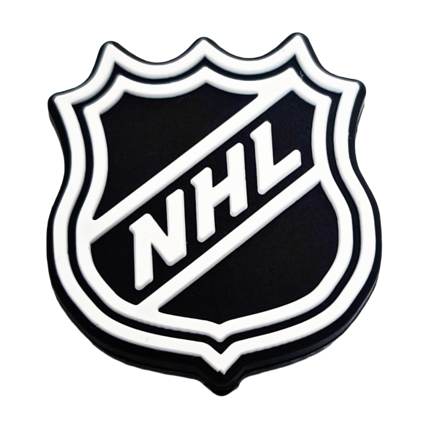NHL Logo Silicone Focal Beads, Sports Ice Hockey Team Shield Shaped Spacer | DIY Sports Fan Bracelet & Keychain Craft Bead
