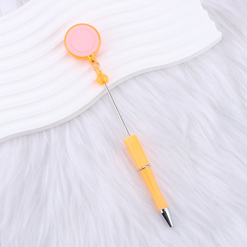 heavy-duty-id-badge-holder-clip-with-customizable-beaded-pen-shaft