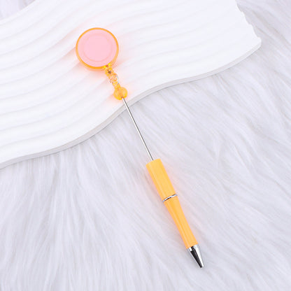 heavy-duty-id-badge-holder-clip-with-customizable-beaded-pen-shaft