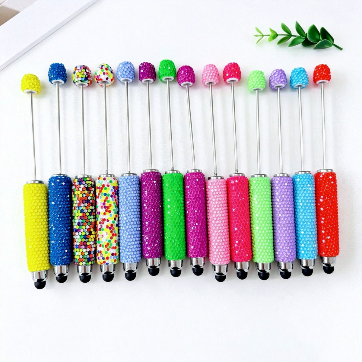 DIY Beadable Stylus Pens Bling Rhinestone Touch Screen Pen, Premium Metal Capacitive Stylus for Tablets and Phones, Creative Craft Gifts