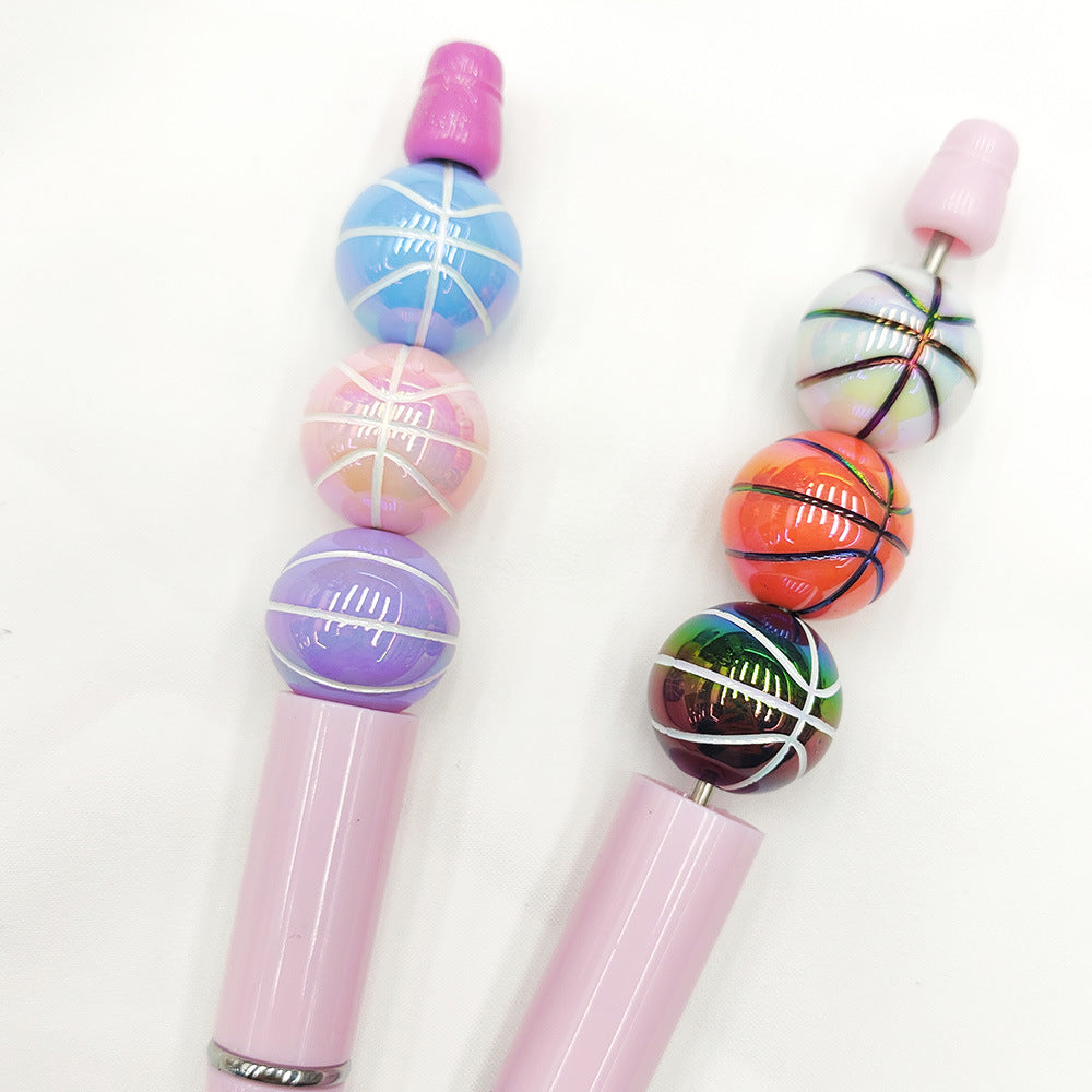 16mm Sports Silicone Beads, Round Baseball Basketball Football Tennis Print Beads for DIY Jewelry Making, Beadable Pen Crafts, Keychain Accessories