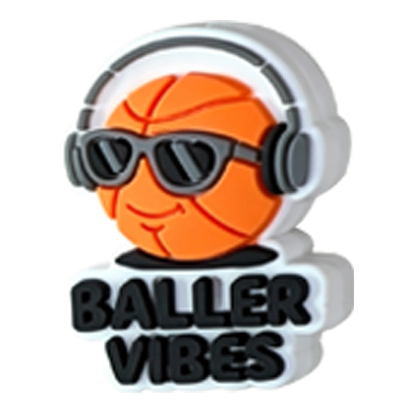 Basketball Silicone Focal Beads, Cute Sports Slang Spacer Beads for DIY Jewelry Making, Beadable Pen Crafts, Keychain Accessories for Basketball Fans