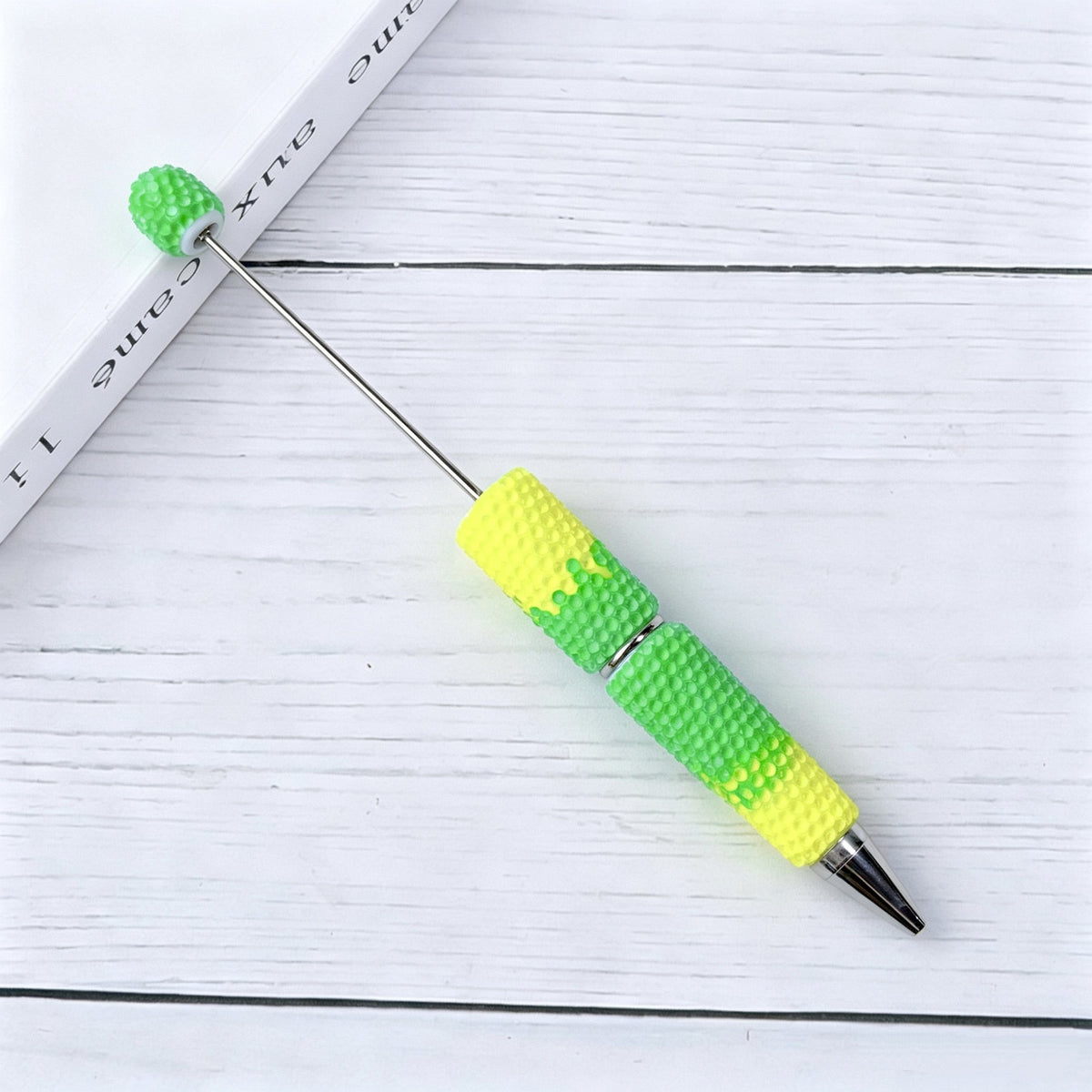 DIY Beadable Pens Bling Rhinestone Bubblegum Bead Pens, Creative Metal Ballpoint Pens for Crafting Gifts
