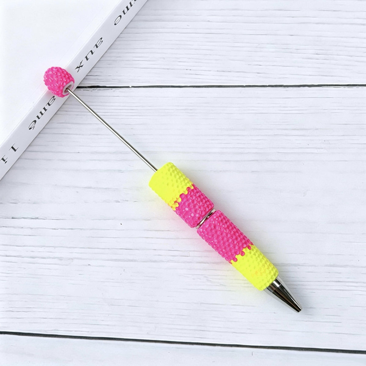 DIY Beadable Pens Bling Rhinestone Bubblegum Bead Pens, Creative Metal Ballpoint Pens for Crafting Gifts