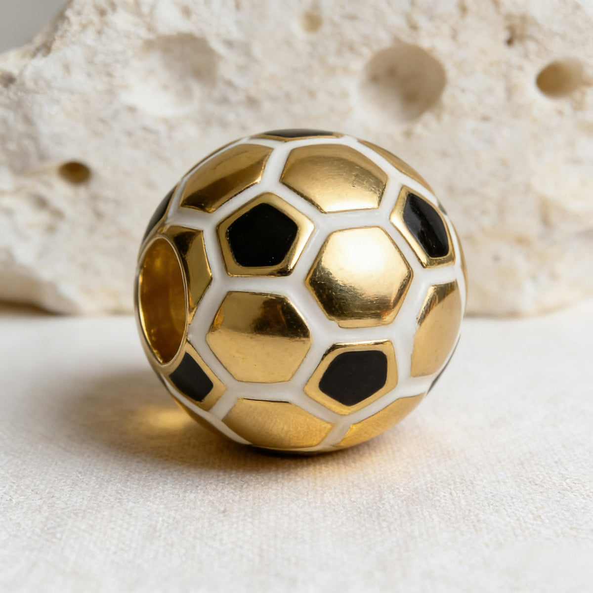 10MM 14K Gold Plated Sports Charms, CZ Micro Pave Basketball Football Baseball Beads, 3D Athletic Ball Pendants for DIY Luxury Jewelry Making, Beadable Pen Crafts