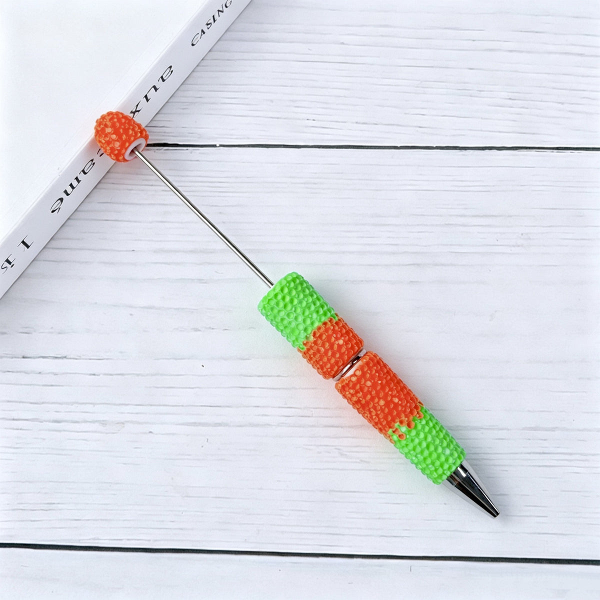DIY Beadable Pens Bling Rhinestone Bubblegum Bead Pens, Creative Metal Ballpoint Pens for Crafting Gifts