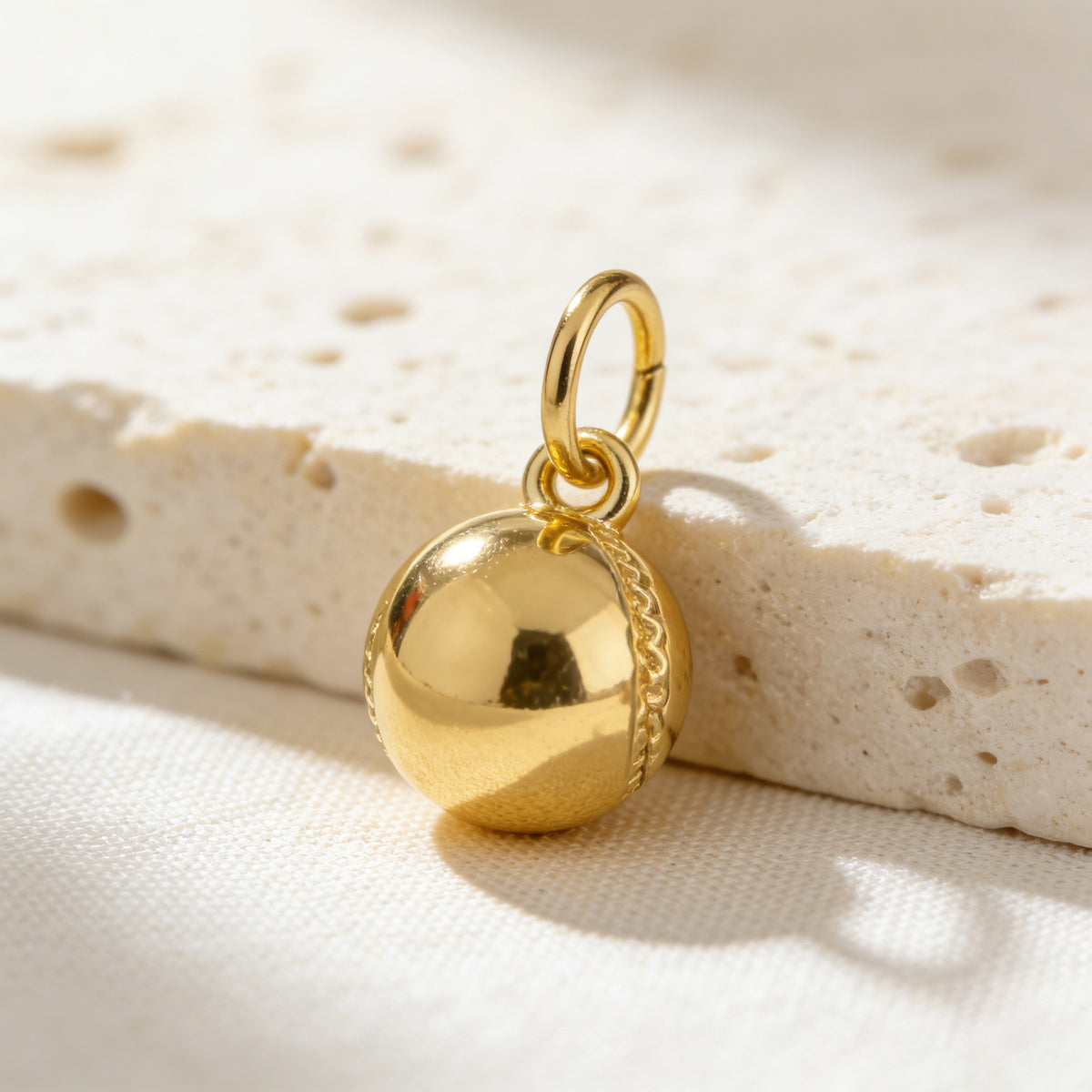 10MM 14K Gold Plated Sports Charms, CZ Micro Pave Basketball Football Baseball Beads, 3D Athletic Ball Pendants for DIY Luxury Jewelry Making, Beadable Pen Crafts