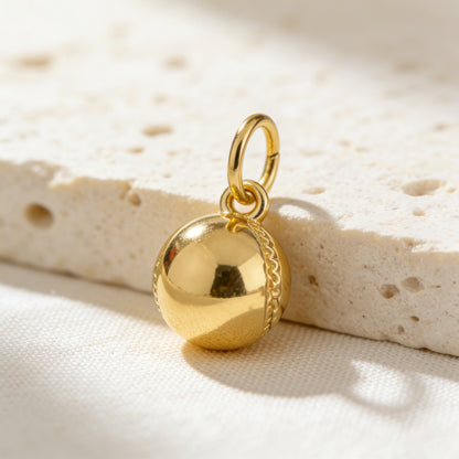 10MM 14K Gold Plated Sports Charms, CZ Micro Pave Basketball Football Baseball Beads, 3D Athletic Ball Pendants for DIY Luxury Jewelry Making, Beadable Pen Crafts