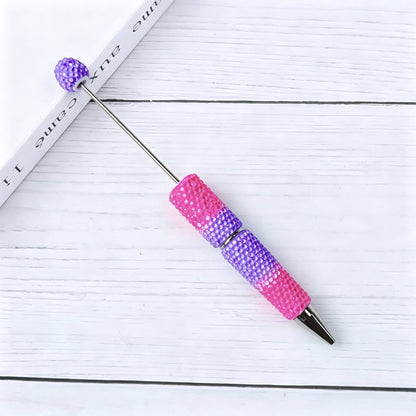 DIY Beadable Pens Bling Rhinestone Bubblegum Bead Pens, Creative Metal Ballpoint Pens for Crafting Gifts