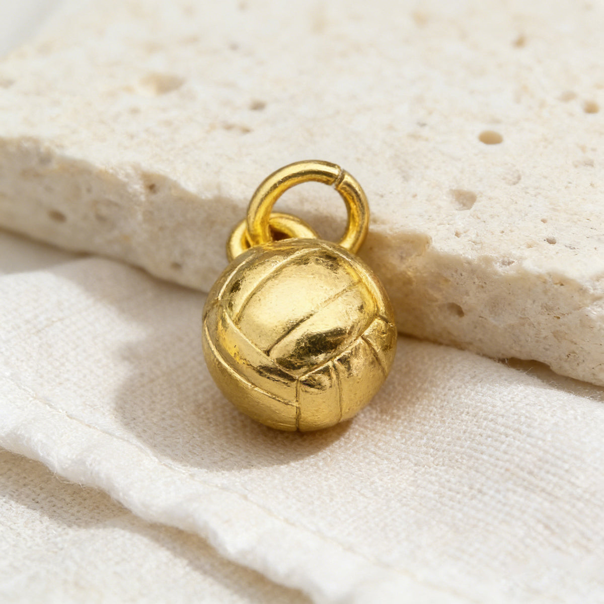 10MM 14K Gold Plated Sports Charms, CZ Micro Pave Basketball Football Baseball Beads, 3D Athletic Ball Pendants for DIY Luxury Jewelry Making, Beadable Pen Crafts