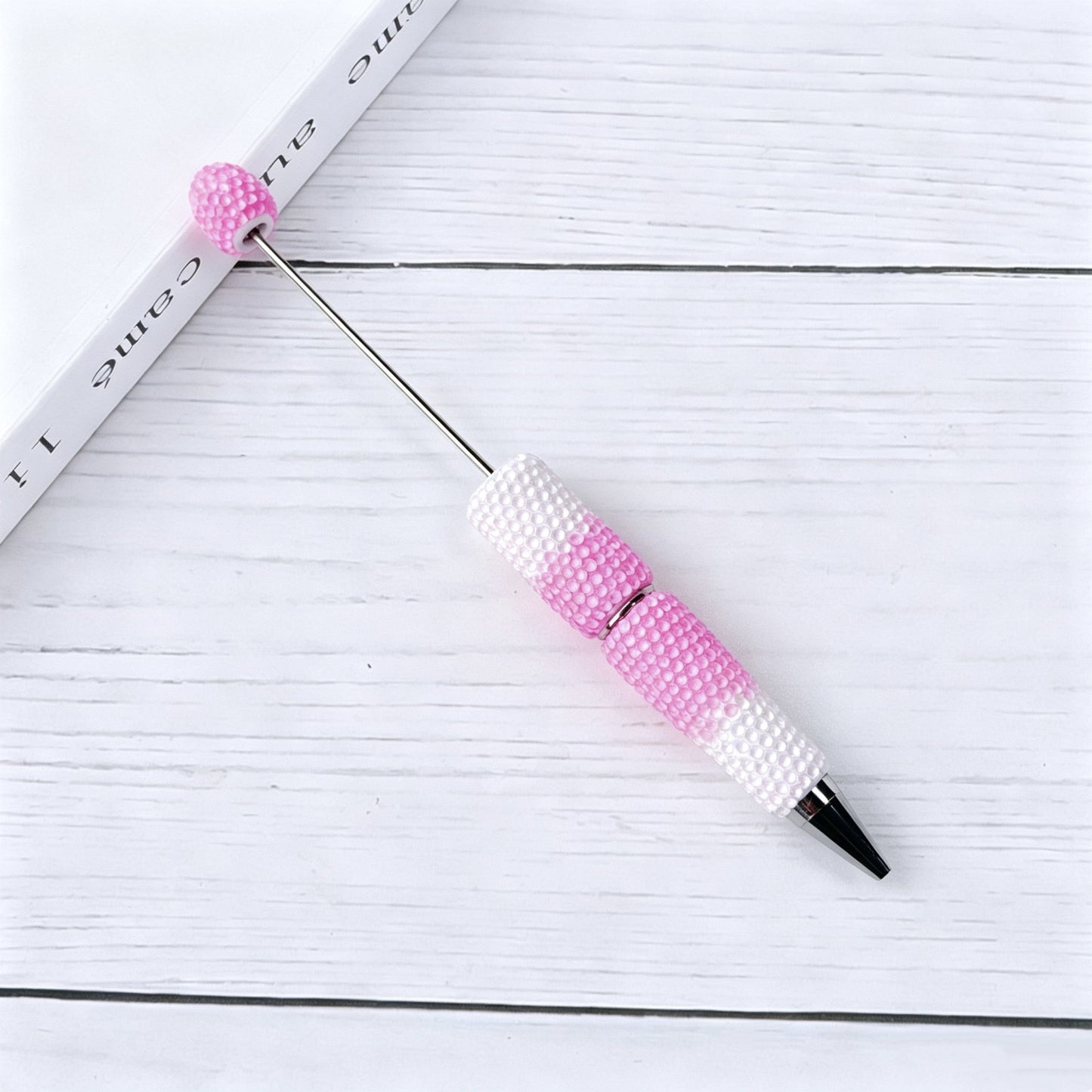 DIY Beadable Pens Bling Rhinestone Bubblegum Bead Pens, Creative Metal Ballpoint Pens for Crafting Gifts