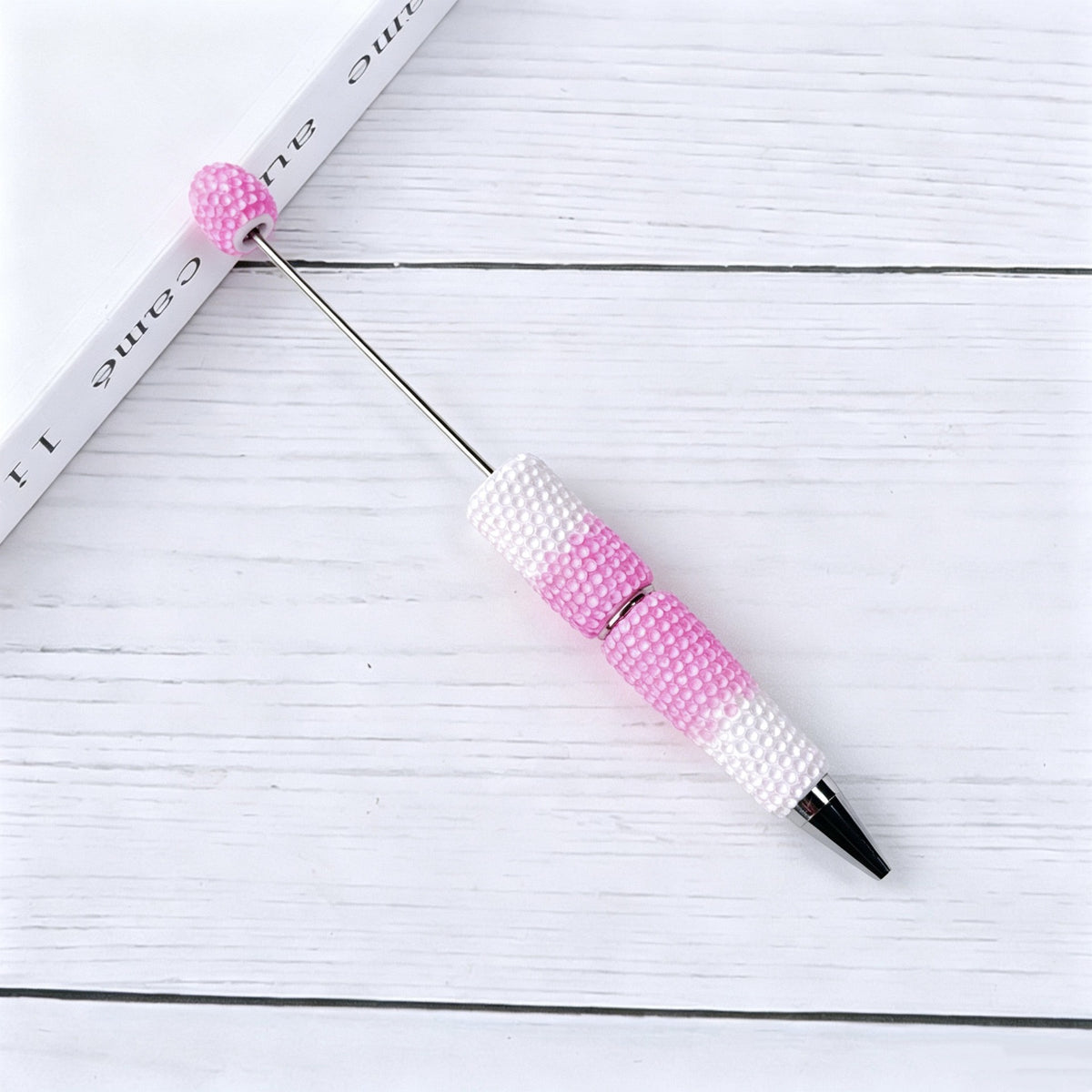 DIY Beadable Pens Bling Rhinestone Bubblegum Bead Pens, Creative Metal Ballpoint Pens for Crafting Gifts