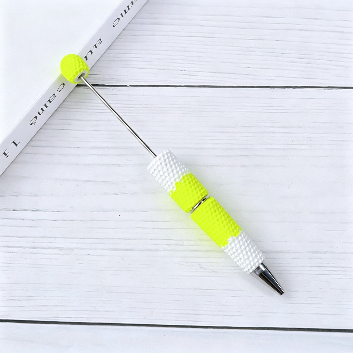 DIY Beadable Pens Bling Rhinestone Bubblegum Bead Pens, Creative Metal Ballpoint Pens for Crafting Gifts