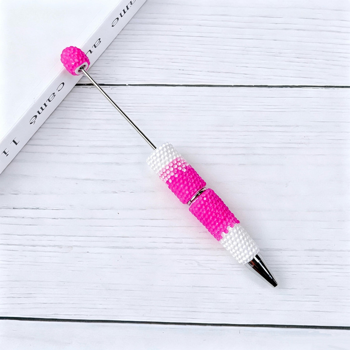 DIY Beadable Pens Bling Rhinestone Bubblegum Bead Pens, Creative Metal Ballpoint Pens for Crafting Gifts
