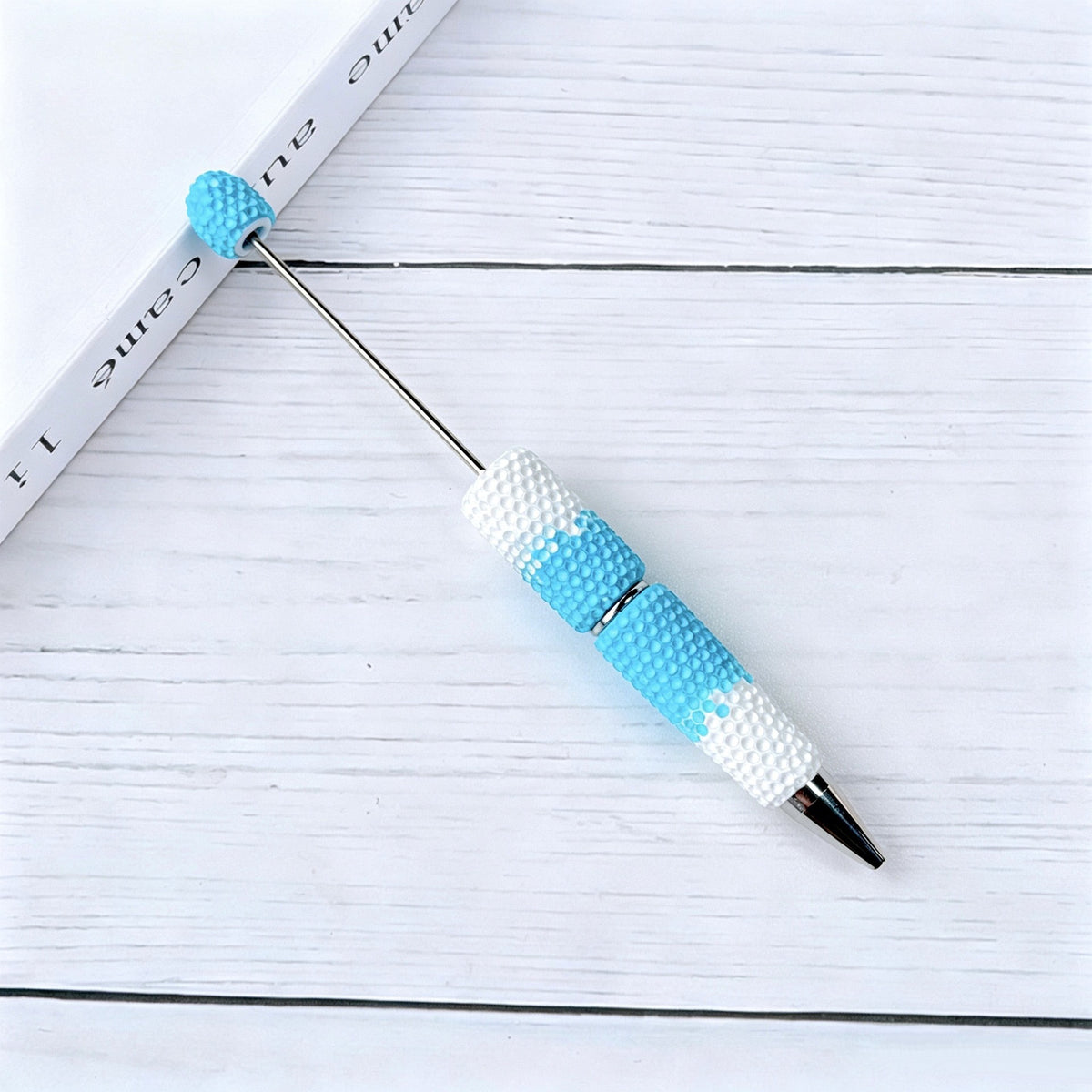 DIY Beadable Pens Bling Rhinestone Bubblegum Bead Pens, Creative Metal Ballpoint Pens for Crafting Gifts