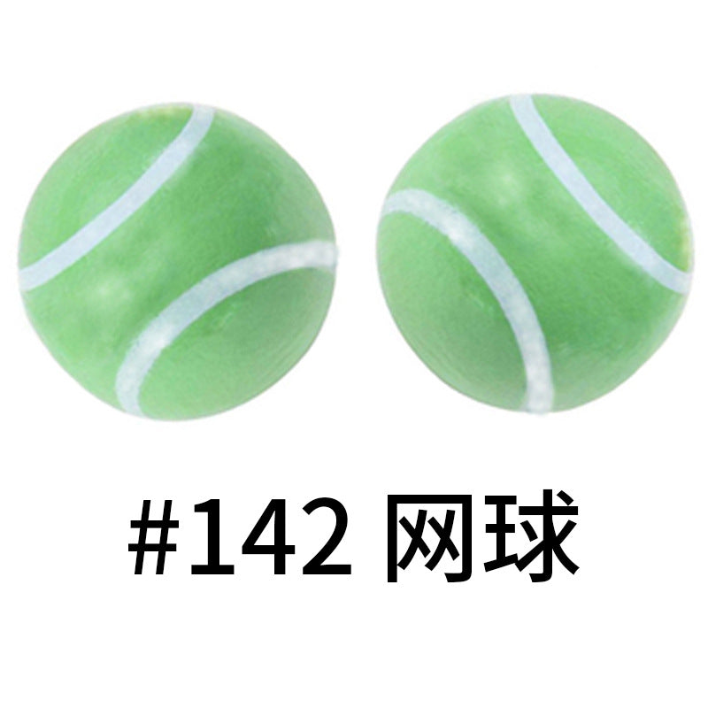 16mm Sports Silicone Beads, Round Matte Basketball Football Baseball Spacer Beads for DIY Jewelry Making, Beadable Pen Crafts, Keychain Wristlet Accessories