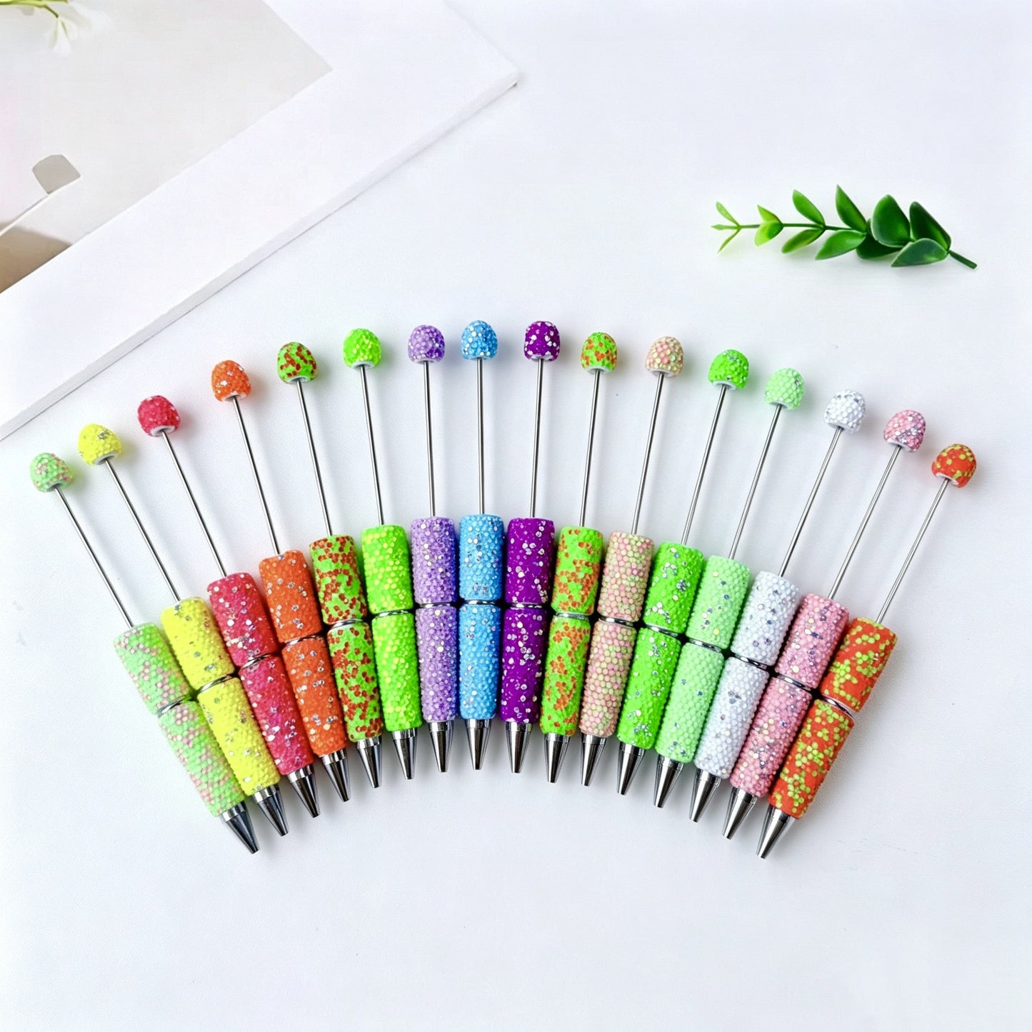 DIY Bling Crystal Beadable Pens - Metal Sparkle Rhinestone Ballpoint Pen, Creative Writing Gift Stationery