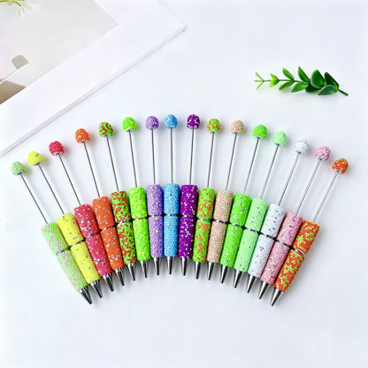 DIY Bling Crystal Beadable Pens - Metal Sparkle Rhinestone Ballpoint Pen, Creative Writing Gift Stationery