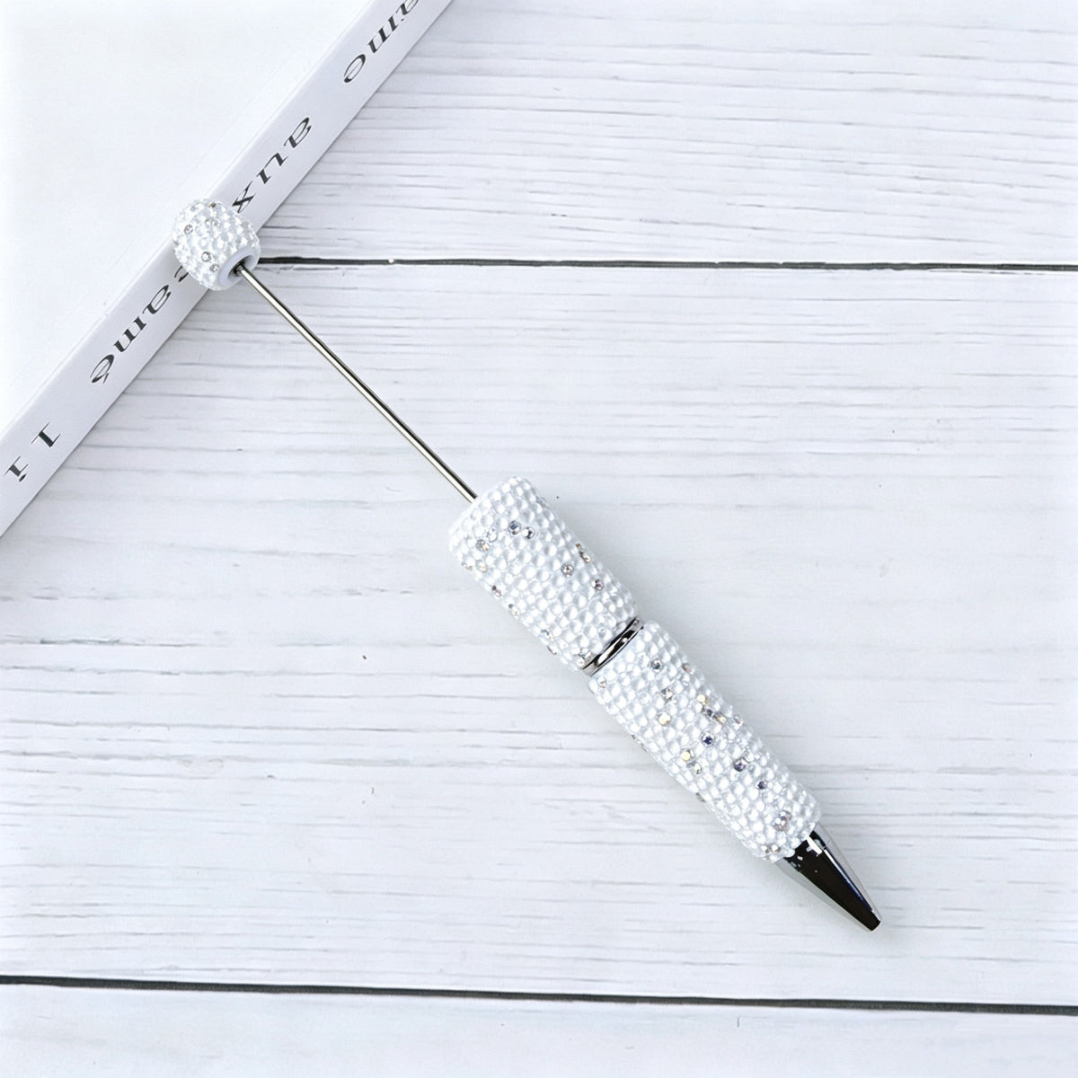 DIY Bling Crystal Beadable Pens - Metal Sparkle Rhinestone Ballpoint Pen, Creative Writing Gift Stationery