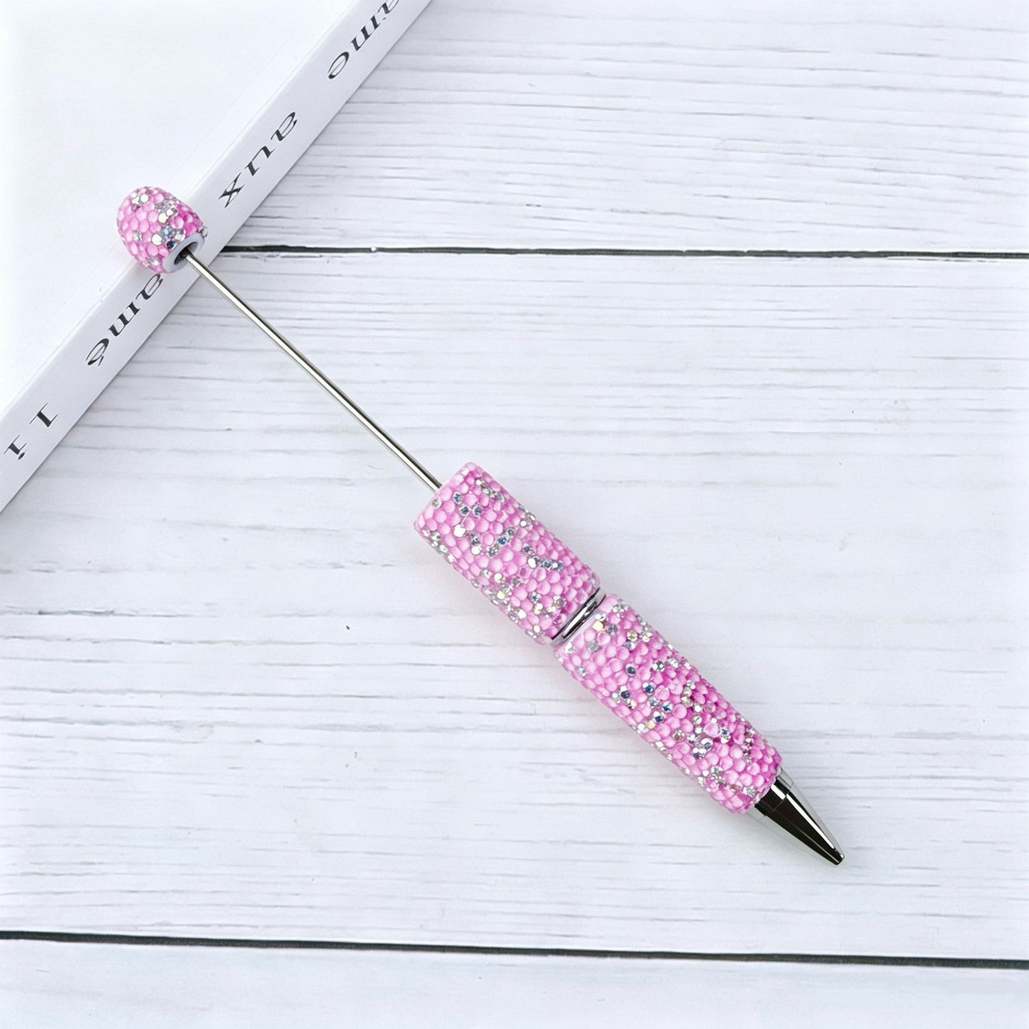 DIY Bling Crystal Beadable Pens - Metal Sparkle Rhinestone Ballpoint Pen, Creative Writing Gift Stationery