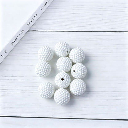 15mm Acrylic Golf Ball Textured Beads with 2mm Hole, Colorful Chunky Spacer Beads for DIY Beadable Pens, Keychain Making, Jewelry Crafts