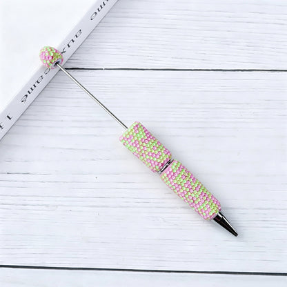 DIY Bling Crystal Beadable Pens - Metal Sparkle Rhinestone Ballpoint Pen, Creative Writing Gift Stationery
