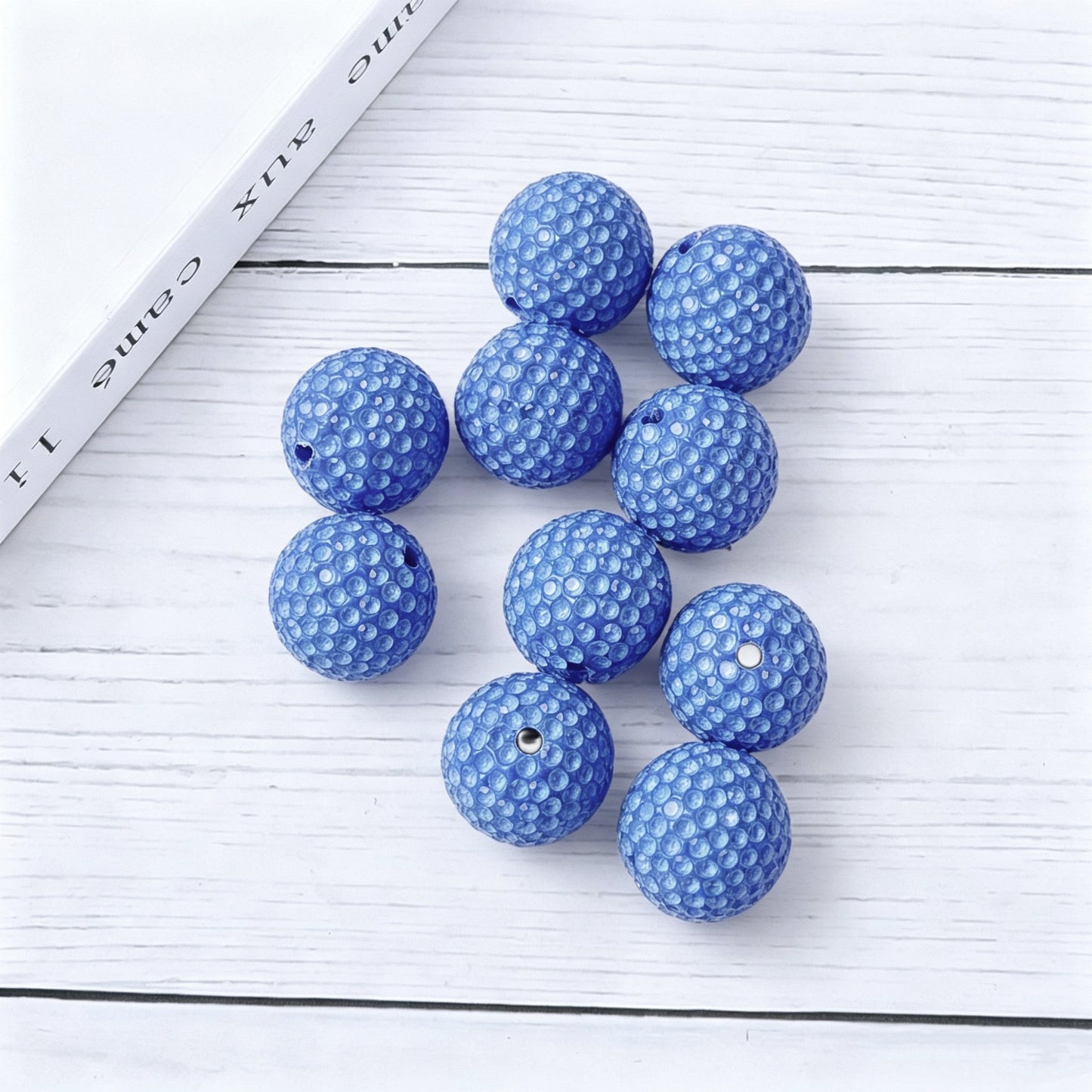 15mm Acrylic Golf Ball Textured Beads with 2mm Hole, Colorful Chunky Spacer Beads for DIY Beadable Pens, Keychain Making, Jewelry Crafts