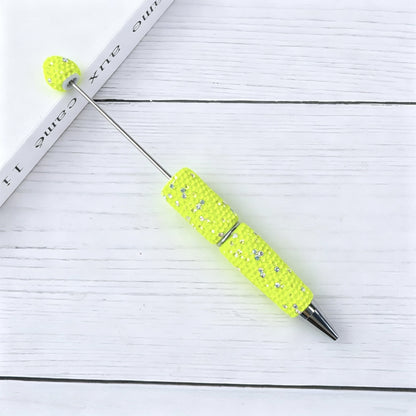 DIY Bling Crystal Beadable Pens - Metal Sparkle Rhinestone Ballpoint Pen, Creative Writing Gift Stationery