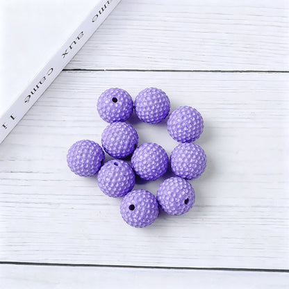 15mm Acrylic Golf Ball Textured Beads with 2mm Hole, Colorful Chunky Spacer Beads for DIY Beadable Pens, Keychain Making, Jewelry Crafts