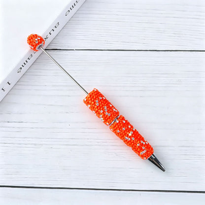 DIY Bling Crystal Beadable Pens - Metal Sparkle Rhinestone Ballpoint Pen, Creative Writing Gift Stationery