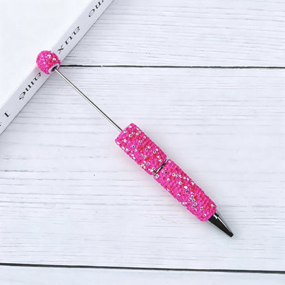 DIY Bling Crystal Beadable Pens - Metal Sparkle Rhinestone Ballpoint Pen, Creative Writing Gift Stationery