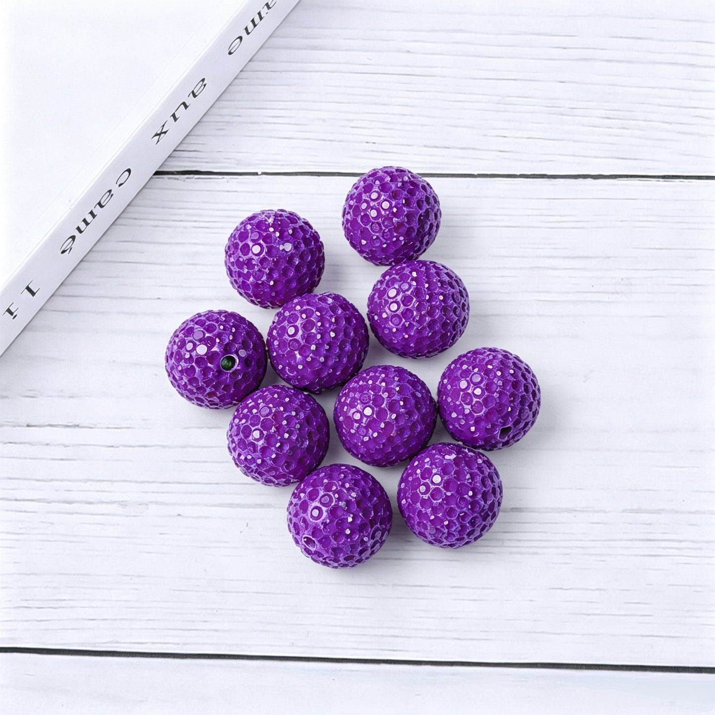 15mm Acrylic Golf Ball Textured Beads with 2mm Hole, Colorful Chunky Spacer Beads for DIY Beadable Pens, Keychain Making, Jewelry Crafts
