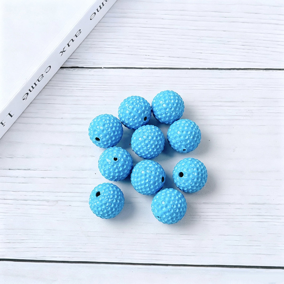 15mm Acrylic Golf Ball Textured Beads with 2mm Hole, Colorful Chunky Spacer Beads for DIY Beadable Pens, Keychain Making, Jewelry Crafts