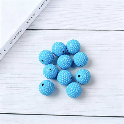 15mm Acrylic Golf Ball Textured Beads with 2mm Hole, Colorful Chunky Spacer Beads for DIY Beadable Pens, Keychain Making, Jewelry Crafts