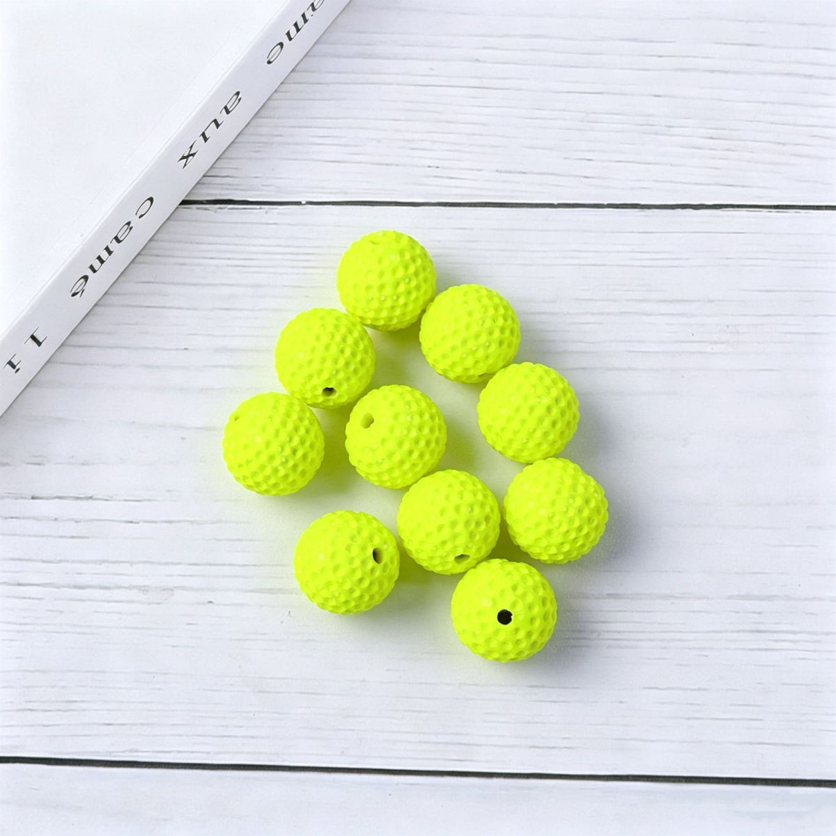 15mm Acrylic Golf Ball Textured Beads with 2mm Hole, Colorful Chunky Spacer Beads for DIY Beadable Pens, Keychain Making, Jewelry Crafts