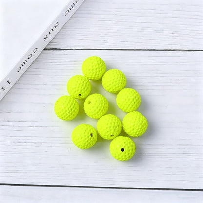 15mm Acrylic Golf Ball Textured Beads with 2mm Hole, Colorful Chunky Spacer Beads for DIY Beadable Pens, Keychain Making, Jewelry Crafts