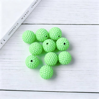 15mm Acrylic Golf Ball Textured Beads with 2mm Hole, Colorful Chunky Spacer Beads for DIY Beadable Pens, Keychain Making, Jewelry Crafts