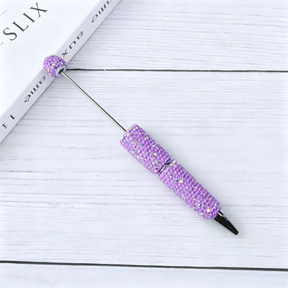 DIY Bling Crystal Beadable Pens - Metal Sparkle Rhinestone Ballpoint Pen, Creative Writing Gift Stationery