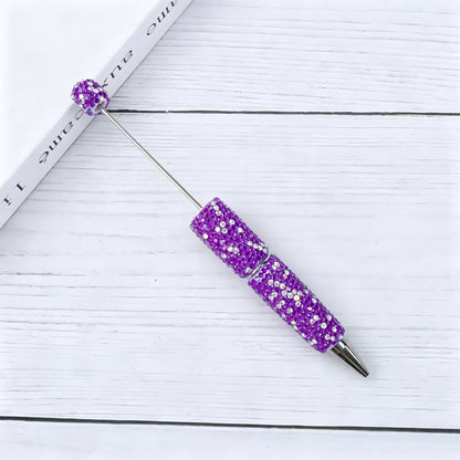 DIY Bling Crystal Beadable Pens - Metal Sparkle Rhinestone Ballpoint Pen, Creative Writing Gift Stationery