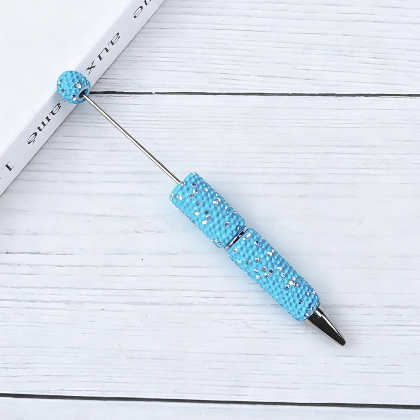 DIY Bling Crystal Beadable Pens - Metal Sparkle Rhinestone Ballpoint Pen, Creative Writing Gift Stationery