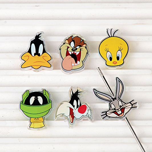 Cartoon Looney Tunes Acrylic Focal Beads for Beadable Pens, Aurora Bugs Bunny Tweety Bird Character Beads for Keychain Making, DIY Craft Supplies