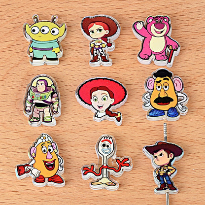 Cartoon Toy Story Acrylic Focal Beads for Beadable Pens, Aurora Buzz Lightyear Lotso Alien Character Beads for Keychain Making, DIY Craft Supplies