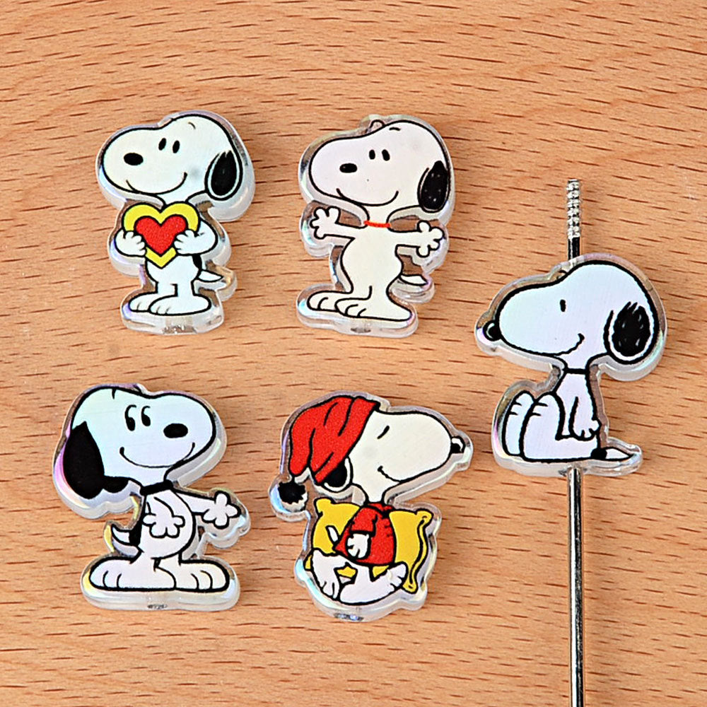 Cute Cartoon Dog Acrylic Focal Beads for Beadable Pens, Aurora Snoopy Character Beads for Keychain Making, DIY Personalized Craft Supplies