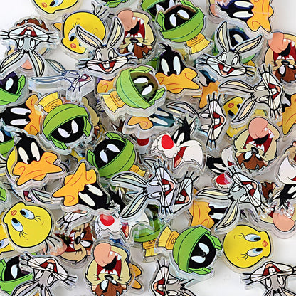 Cartoon Looney Tunes Acrylic Focal Beads for Beadable Pens, Aurora Bugs Bunny Tweety Bird Character Beads for Keychain Making, DIY Craft Supplies